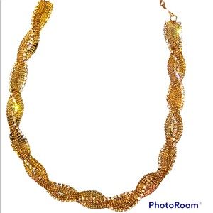 Gold and crystal necklace